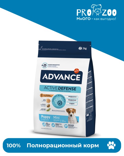 Advance Puppy Mini для щенков малых пород, курица и рис