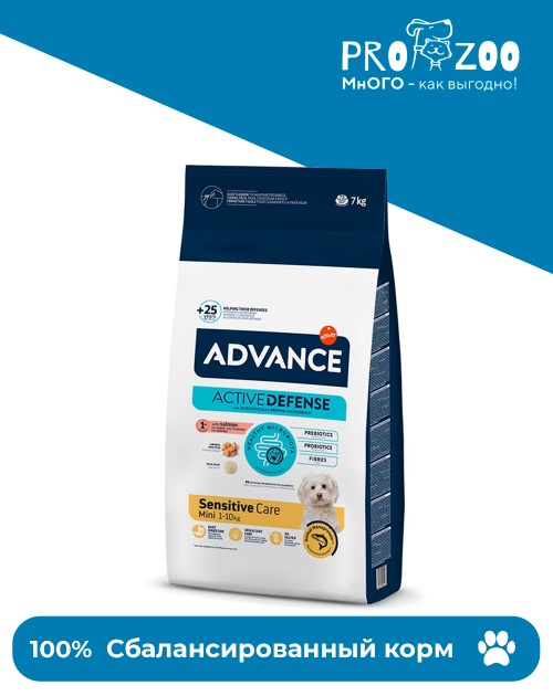 Advance Mini Sensitive для собак с чувствительным пищеварением, лосось