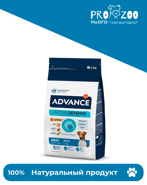 Advance Mini Adult для взрослых собак малых пород от 8 месяцев с курицей и рисом Advance Mini Adult для взрослых собак малых пород от 8 месяцев с курицей и рисом