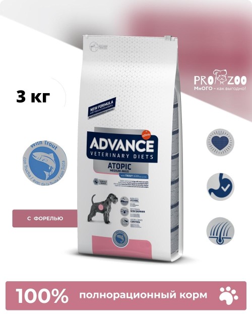 Advance VetDiet Atopic при дерматозах и аллергии, форель