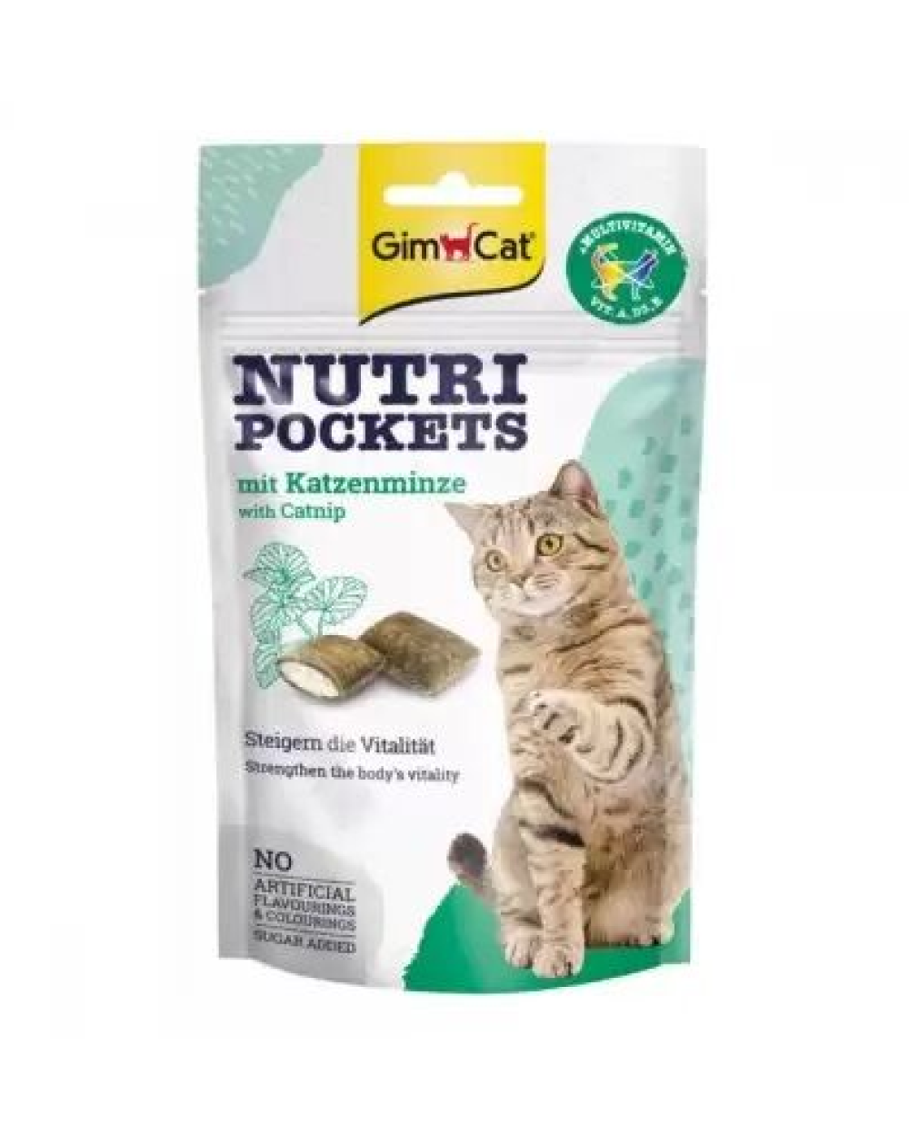 предпросмотр Лакомство GIMСАT Nutri Pockets Catnip Multivitamin для взрослых кошек, кошачья мята, 0,06 кг 2