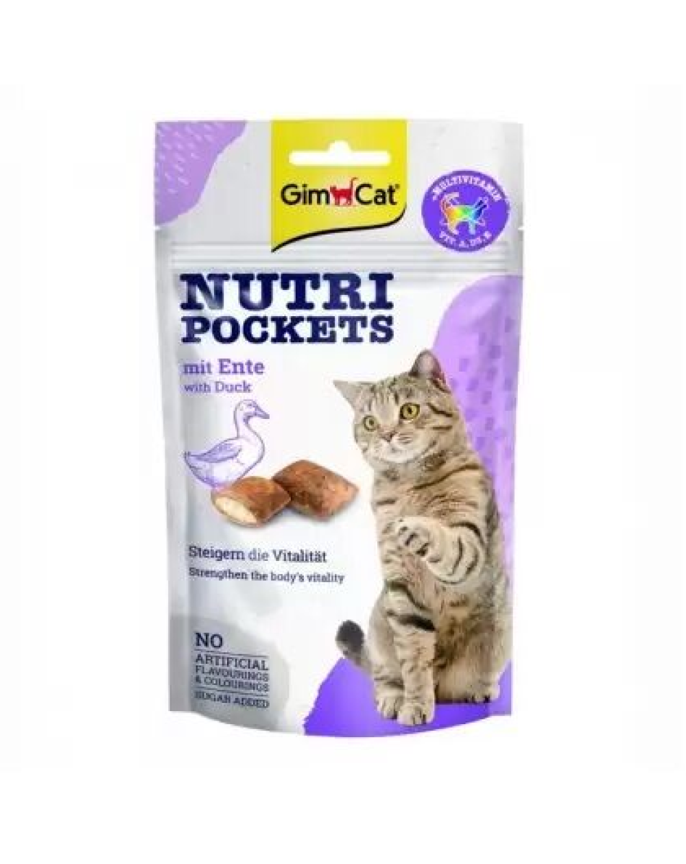 предпросмотр Лакомство GIMСАT Nutri Pockets для взрослых кошек, утка, 0,06 кг 2