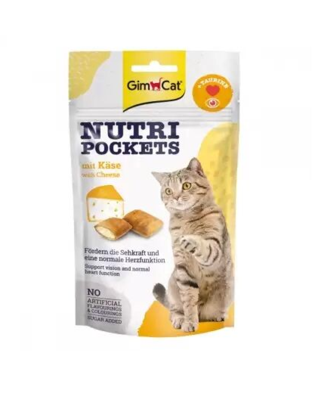 предпросмотр Лакомство GIMСАT Nutri Pockets для взрослых кошек, сыр и таурин, 0,06 кг 2