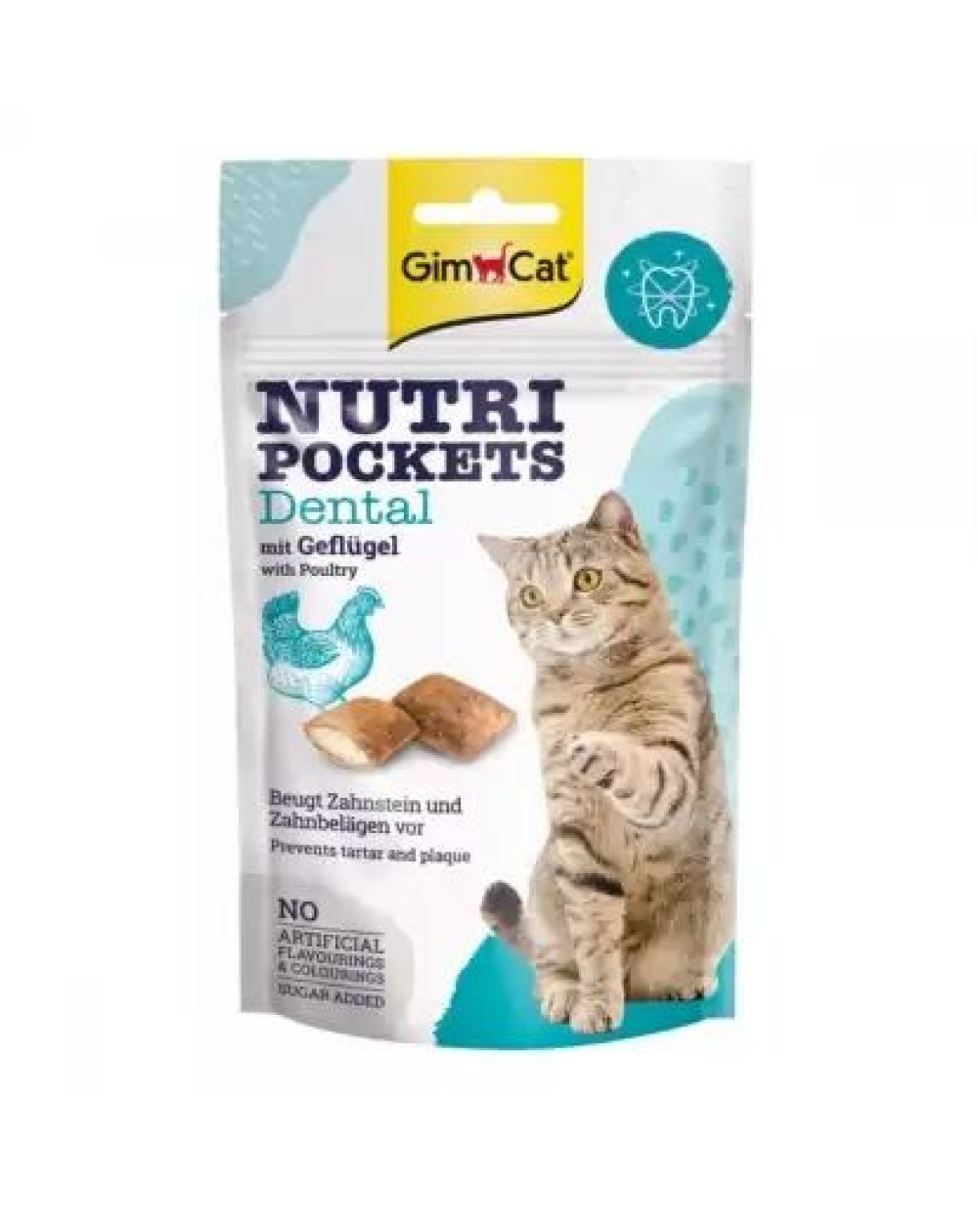 предпросмотр Лакомство GIMСАT Nutri Pockets Dental для взрослых кошек, птица, 0,06 кг 2