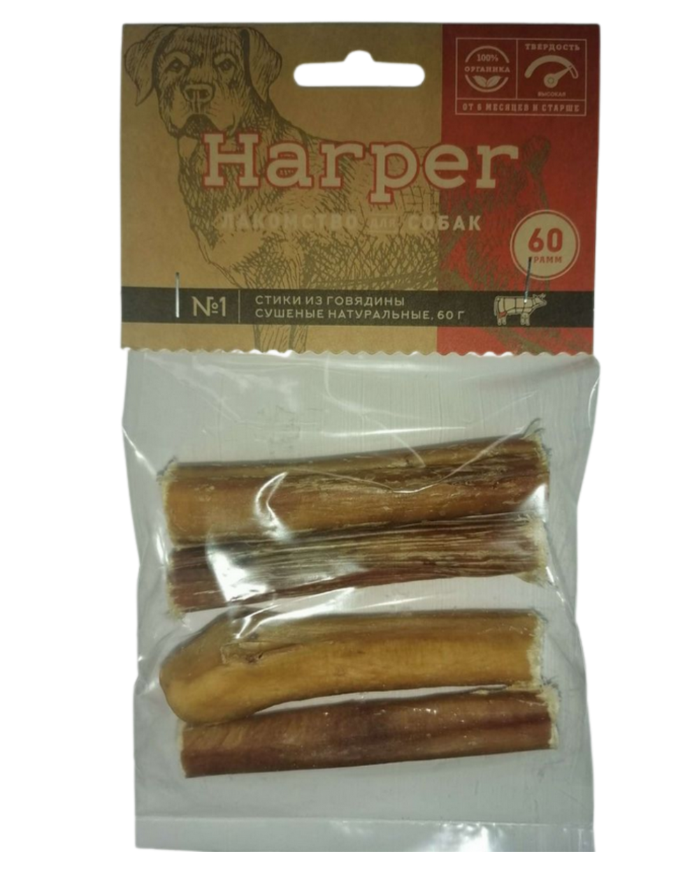 предпросмотр Лакомство Harper стики (пенис) для взрослых собак, говядина, 0,06 кг 2