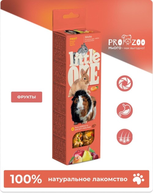 Лакомство Little One палочки для грызунов, фрукты