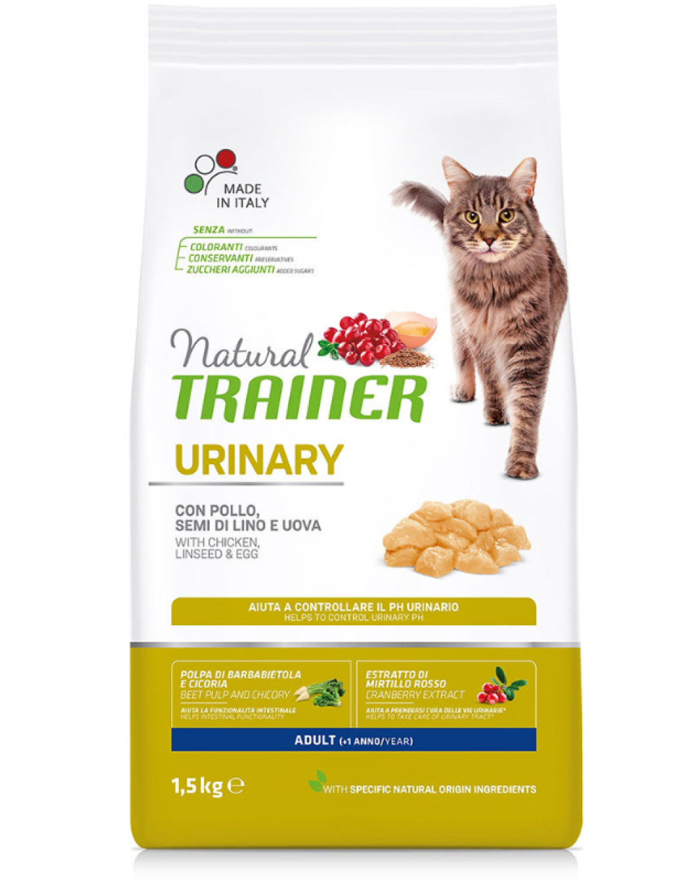 предпросмотр Сухой корм Natural Trainer для кошек при мочекаменной болезни, свежее мясо индейки, 1,5 кг 2