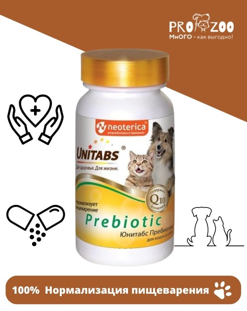 Витамины Unitabs Prebiotic для питомцев Витамины Unitabs Prebiotic для питомцев