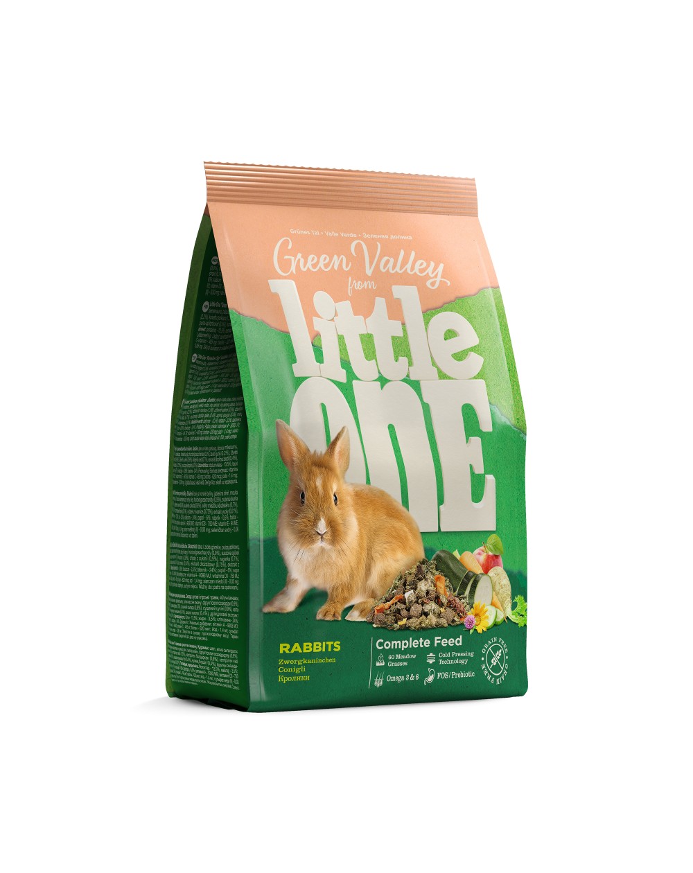 предпросмотр Корм Little One Зеленая долина для кроликов, разнотравье, 0,75 кг 2