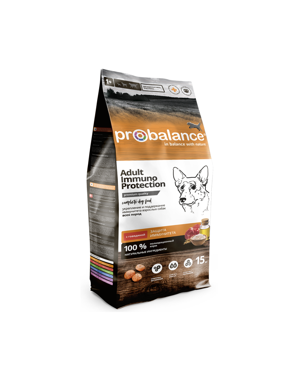 предпросмотр Сухой корм ProBalance Immuno Adult для взрослых собак, говядина, 15 кг 2