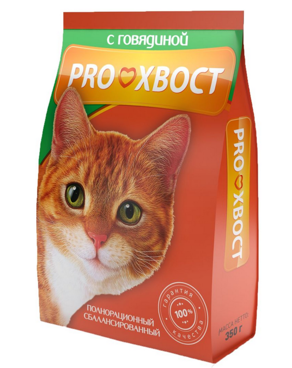 предпросмотр Корм ProХвост для кошек, говядина, 0,35 кг 2