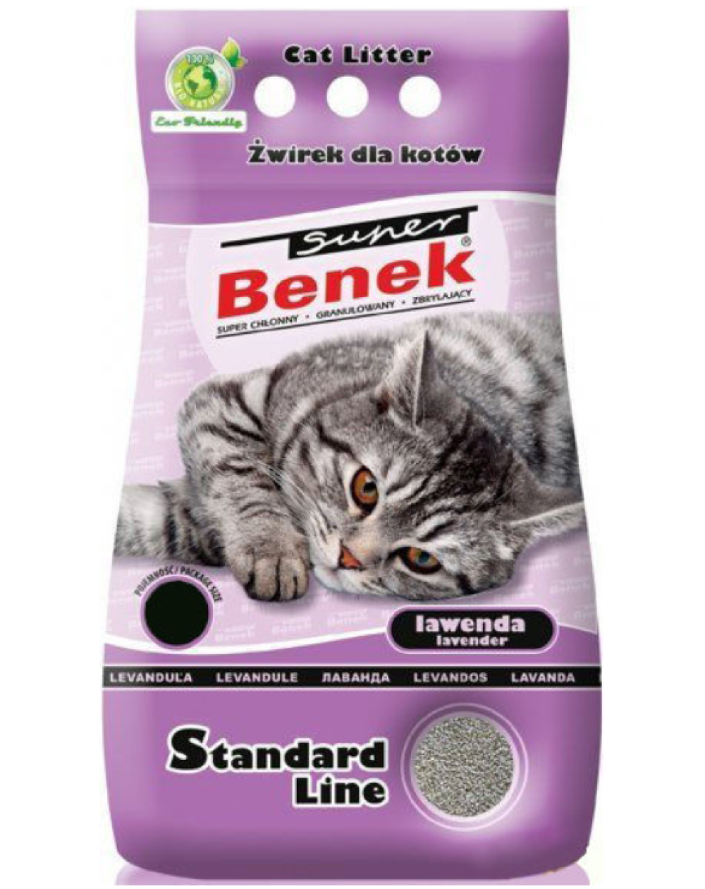 предпросмотр Наполнитель Super Benek для туалета для кошек, лаванда, 8 кг  2