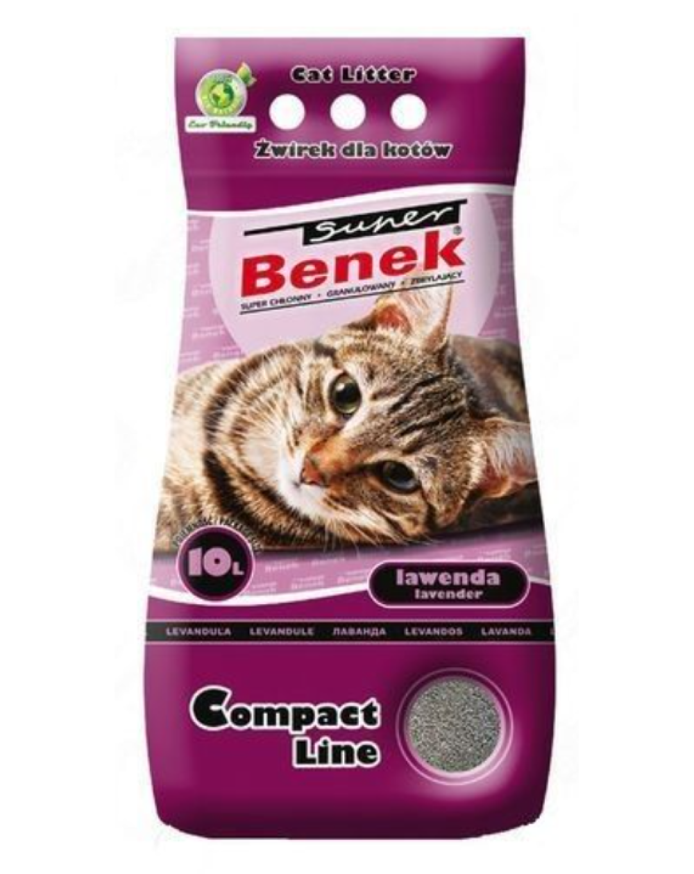предпросмотр Наполнитель Super Benek для туалета для кошек, компакт, лаванда, 8 кг 2