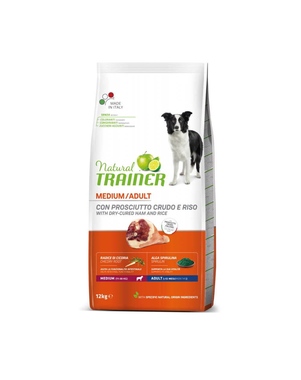 предпросмотр Сухой корм Natural Trainer для собак средних пород, сыровяленая ветчина, 12 кг 2