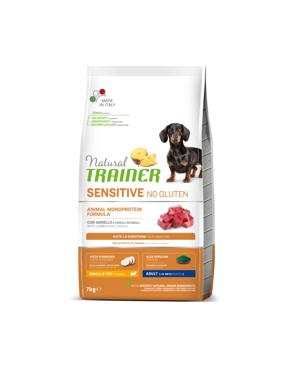 предпросмотр Сухой корм Natural Trainer для собак мелких пород с чувствительным пищеварением, ягненок, 2 кг 2