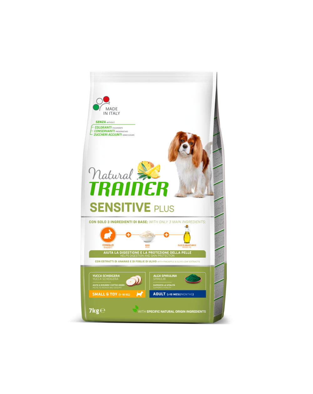 предпросмотр Сухой корм Natural Trainer для собак мелких пород с чувствительным пищеварением, кролик, 7 кг 2