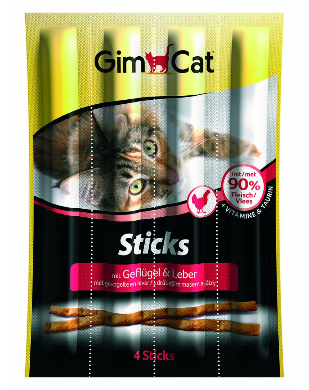 предпросмотр Лакомые палочки GIMCAT для взрослых кошек, мясо птицы, 4 шт 2