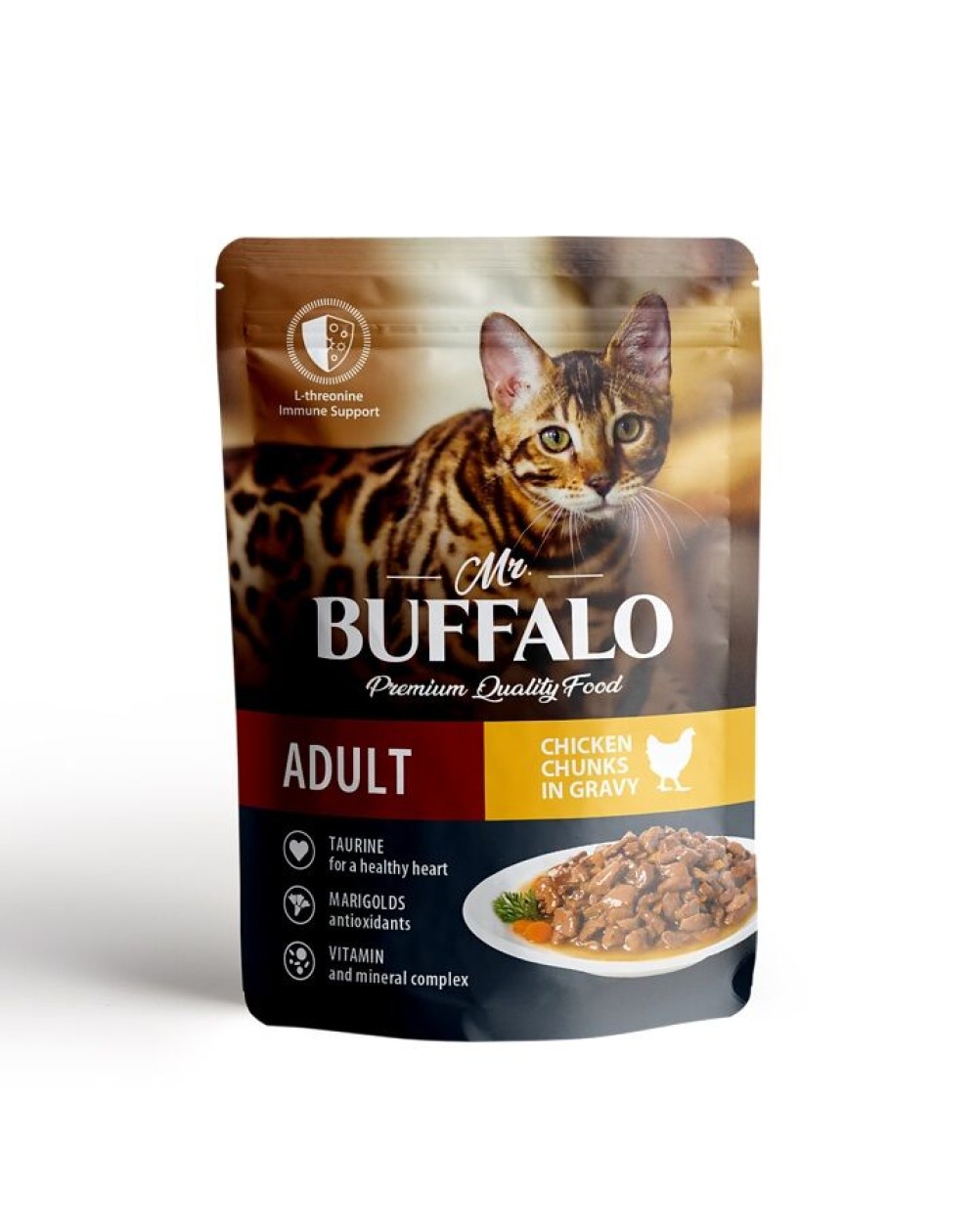 предпросмотр Корм Mr.Buffalo ADULT пауч для кошек, цыпленок в соусе, 85 г 2