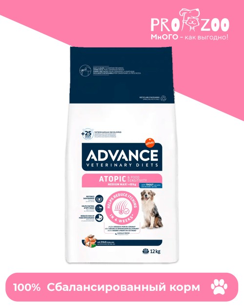 Advance VetDiet Atopic беззерновой для собак при дерматозах и аллергии, кролик