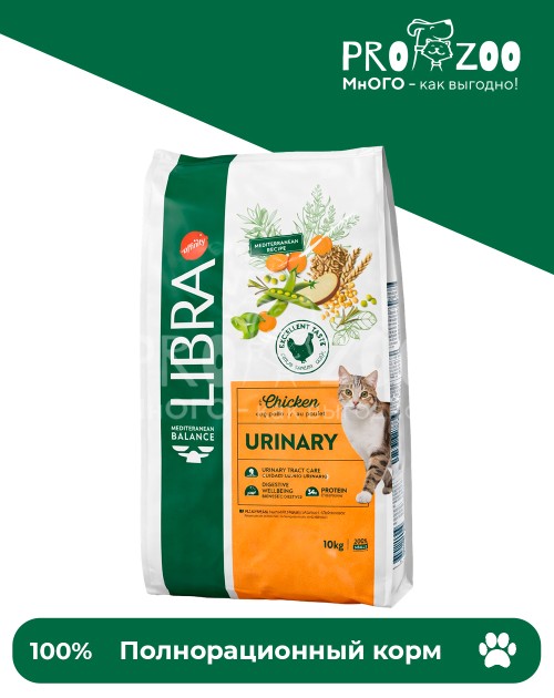 LIBRA CAT URINARY для кошек при мочекаменной болезни с курицей