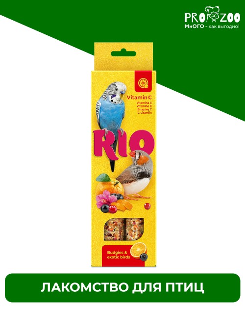 RIO Палочки для волнистых попугайчиков и экзотов Витамин С, 2х40г