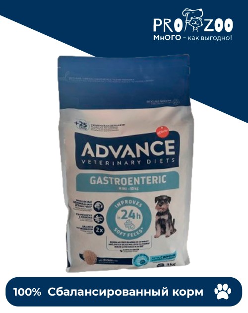 Advance VetDiet Gastroenteric Canine Mini для собак мелких пород с проблемами ЖКТ, 3кг